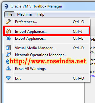 oracle vm virtualbox manager import appliances