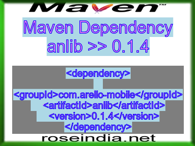 Maven dependency of anlib version 0.1.4