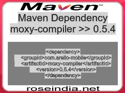 Maven dependency of moxy-compiler version 0.5.4
