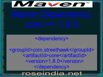 Maven dependency of core version 1.8.0