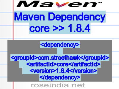 Maven dependency of core version 1.8.4
