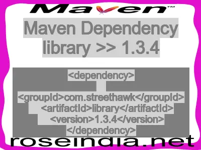 Maven dependency of library version 1.3.4