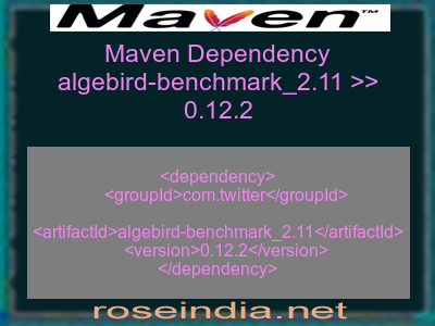 Maven dependency of algebird-benchmark_2.11 version 0.12.2