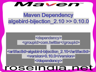 Maven dependency of algebird-bijection_2.10 version 0.10.0