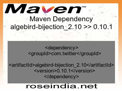 Maven dependency of algebird-bijection_2.10 version 0.10.1