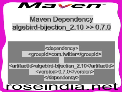 Maven dependency of algebird-bijection_2.10 version 0.7.0