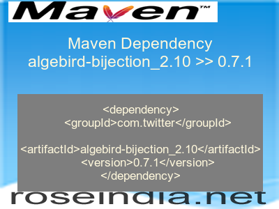 Maven dependency of algebird-bijection_2.10 version 0.7.1