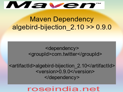 Maven dependency of algebird-bijection_2.10 version 0.9.0