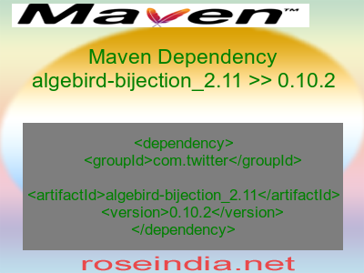 Maven dependency of algebird-bijection_2.11 version 0.10.2