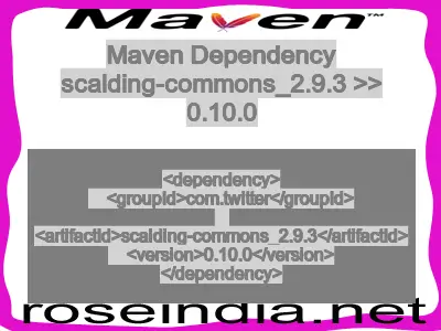 Maven dependency of scalding-commons_2.9.3 version 0.10.0