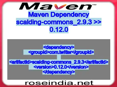 Maven dependency of scalding-commons_2.9.3 version 0.12.0