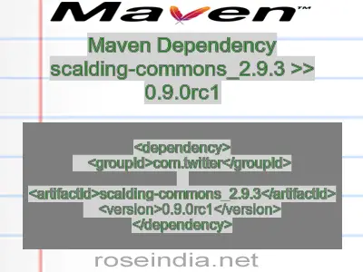 Maven dependency of scalding-commons_2.9.3 version 0.9.0rc1