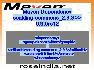 Maven dependency of scalding-commons_2.9.3 version 0.9.0rc12
