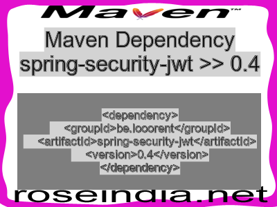 Maven dependency of spring-security-jwt version 0.4