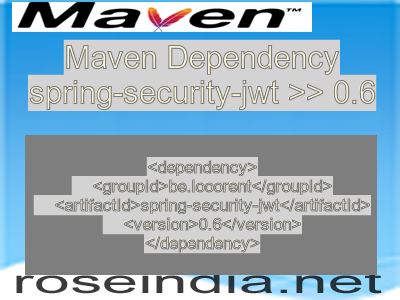 Maven dependency of spring-security-jwt version 0.6