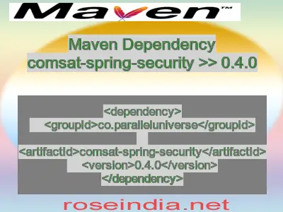Maven dependency of comsat-spring-security version 0.4.0