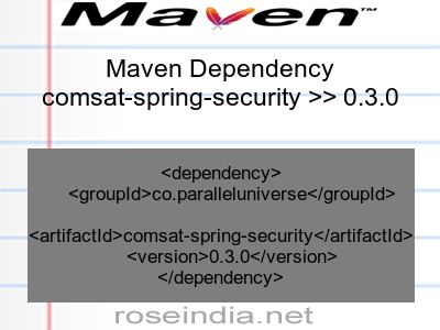 Maven dependency of comsat-spring-security version 0.3.0