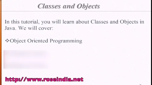 Classes and Object in java tutorials