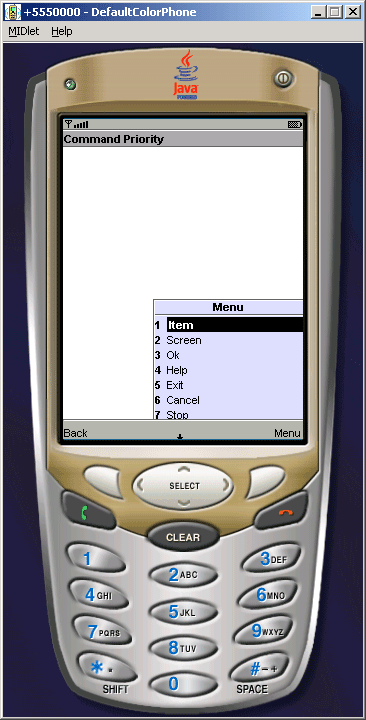 J2ME Command Class