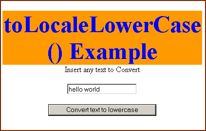 Insert text into the text box which is to be converted into the lower case letters and click on the button "Convert text to lowercase"