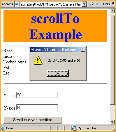 JavaScript ScrollTo() Method