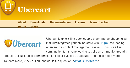 Ubercart open source shopping cart