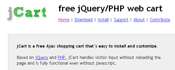 jCart open source shopping cart
