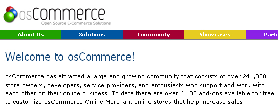 Os Commerce Open source shopping cart software