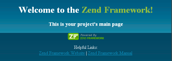 zend framework 1.10 default page