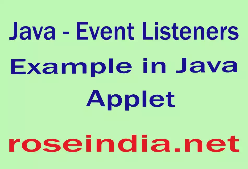 Java - Event Listeners Example in Java Applet