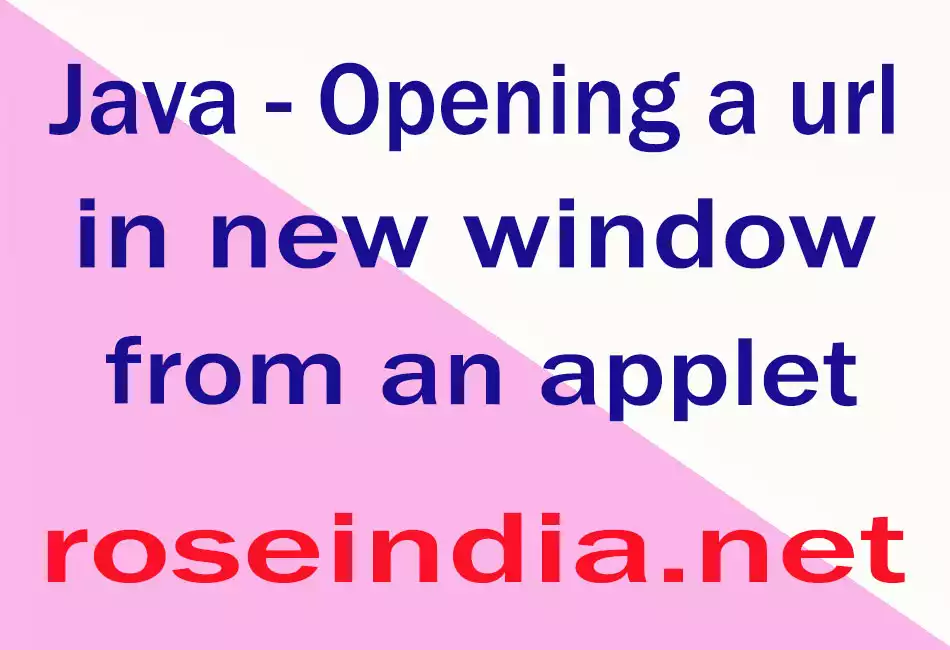 Java - Opening a url in new window from an applet