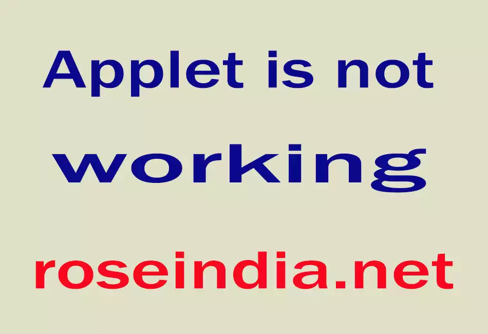  Applet is not Working