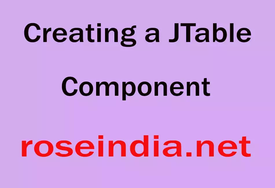 Creating a JTable Component