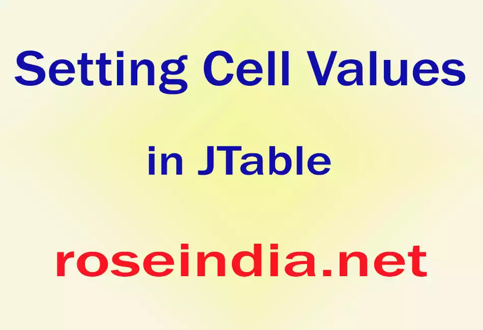Setting Cell Values in JTable