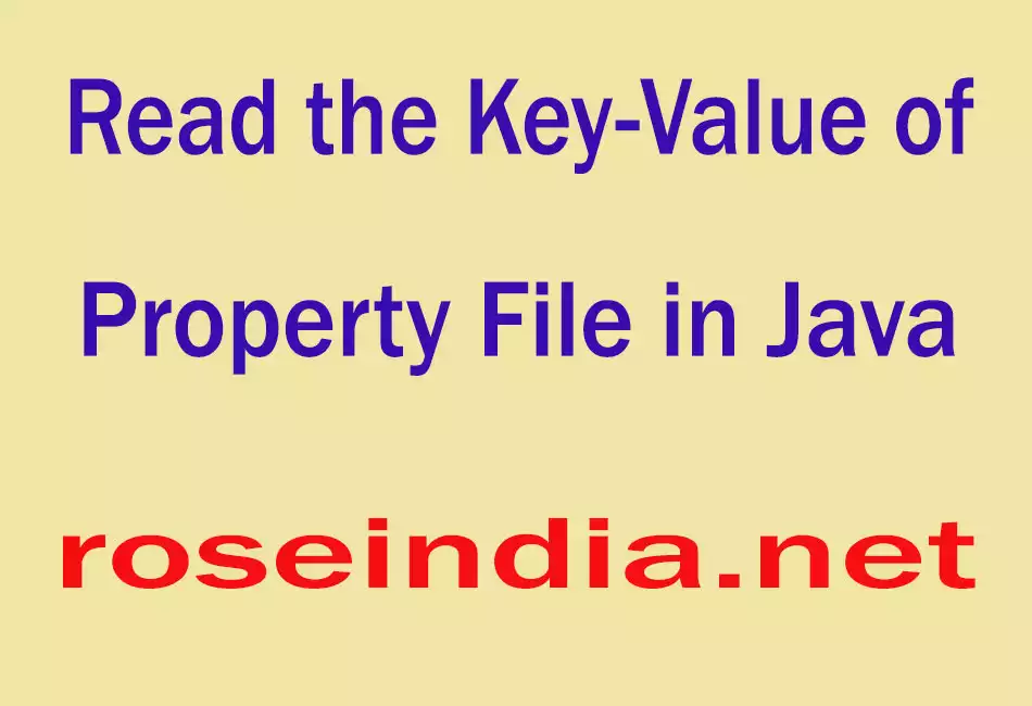 Read the Key-Value of Property File in Java