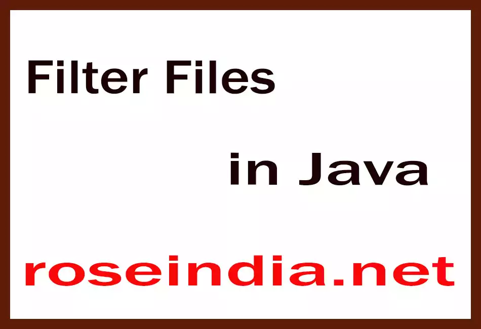 Filter Files in Java