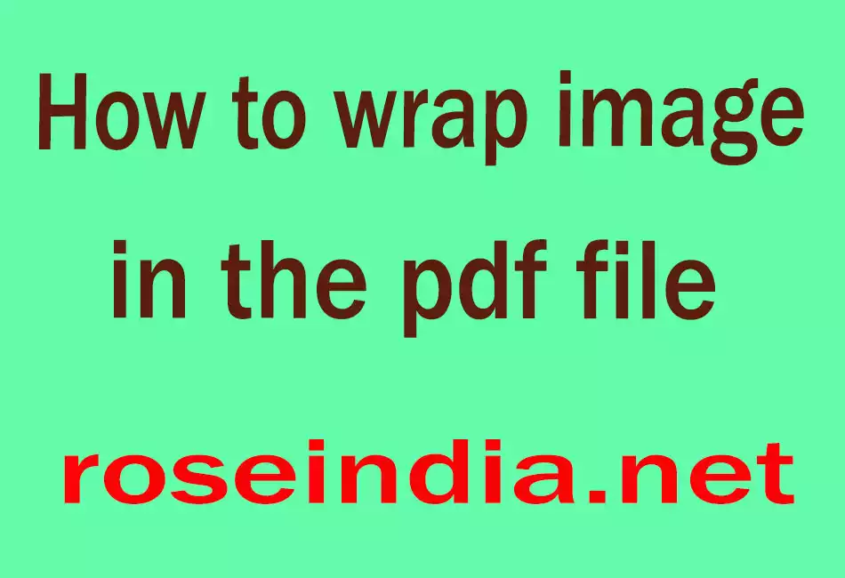 How to wrap image in the pdf file