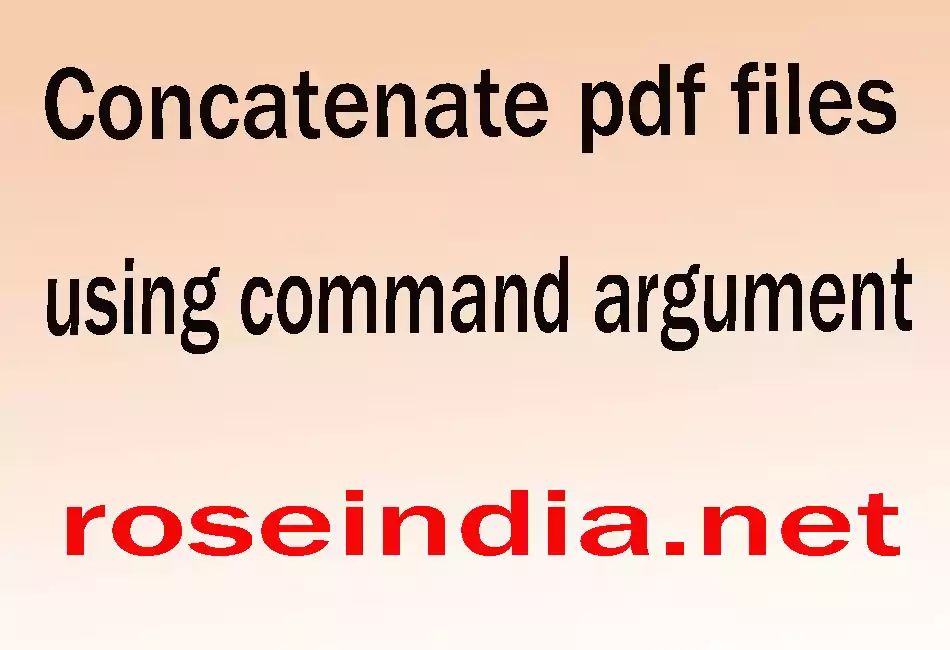 Concatenate pdf files using command argument