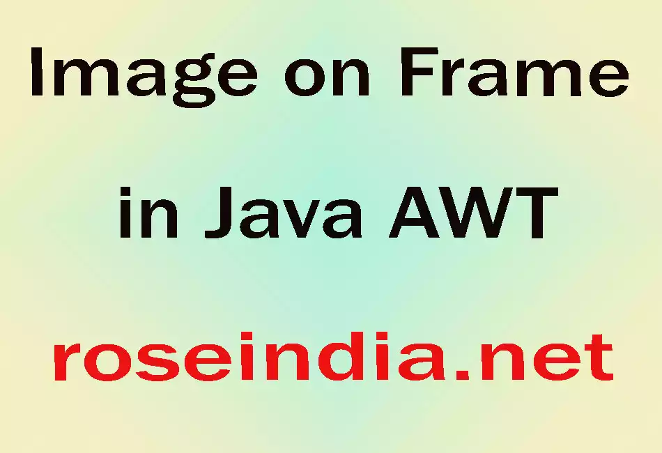 Image on Frame in Java AWT