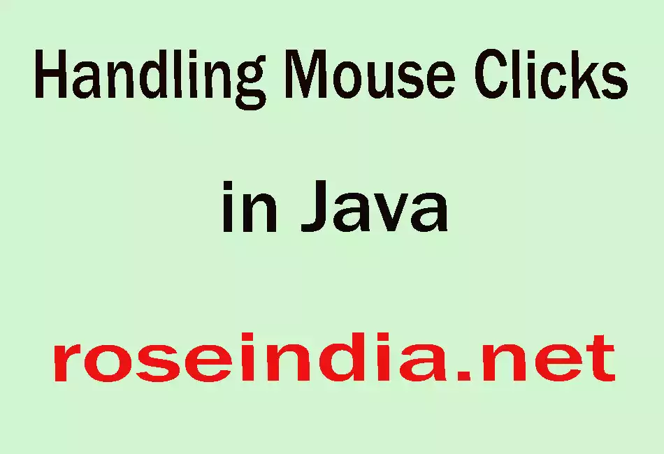 Handling Mouse Clicks in Java