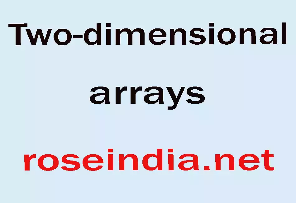 Two-dimensional arrays