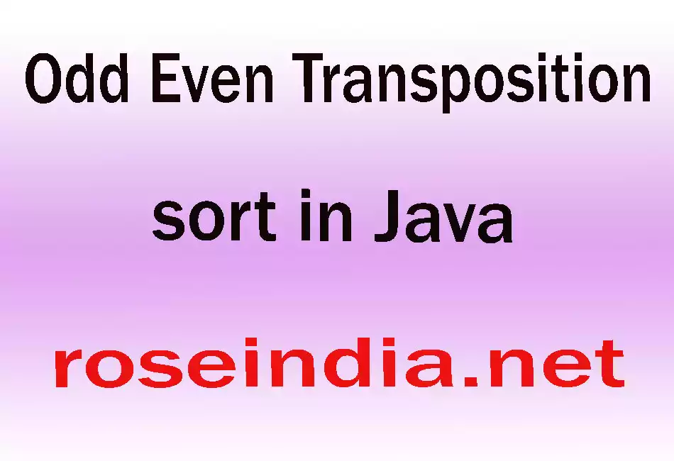 Odd Even Transposition Sort In Java