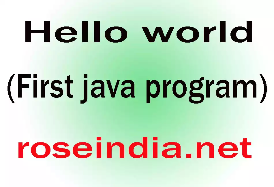  Hello world (First java program)