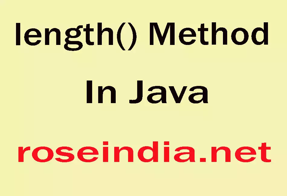 length() Method In Java