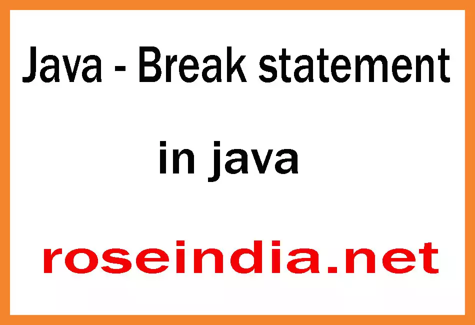 Java - Break statement in java