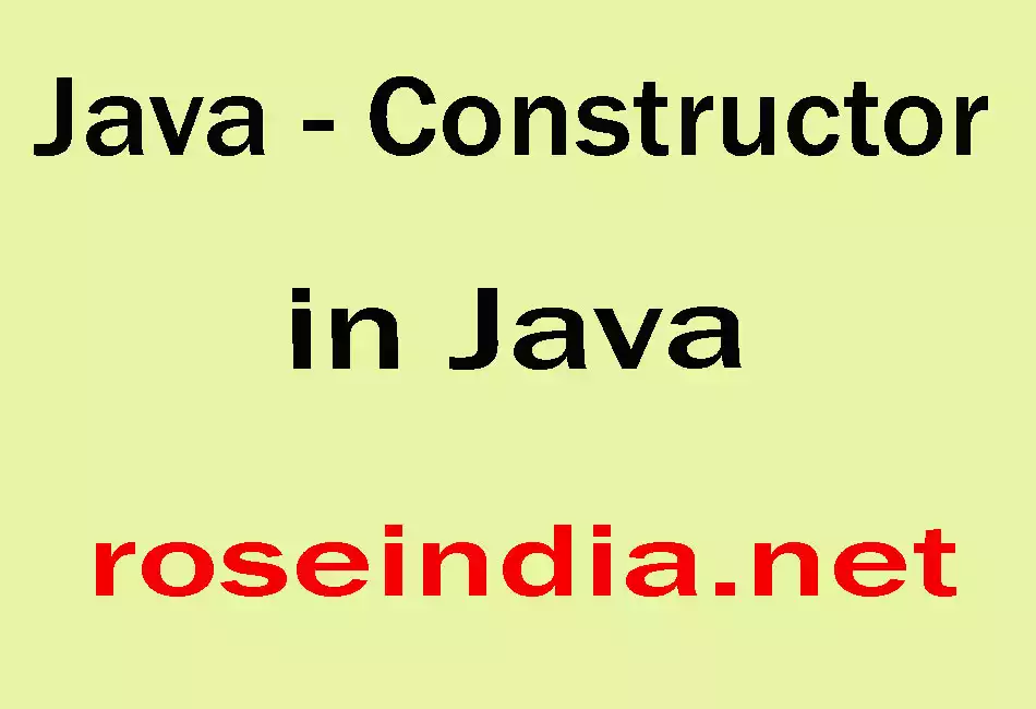  Java - Constructor in java