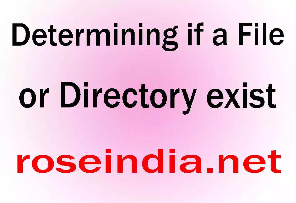 Determining if a File or Directory exist