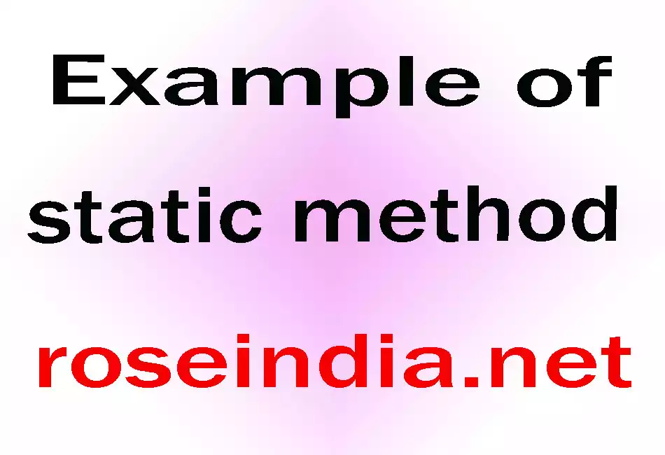 Example of static method