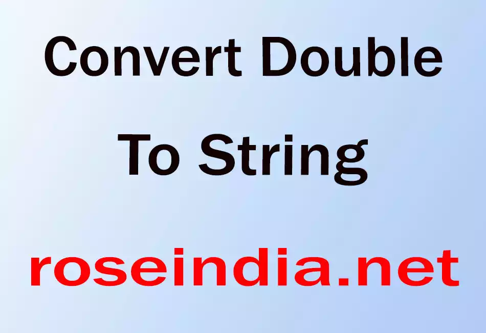 Convert Double To String