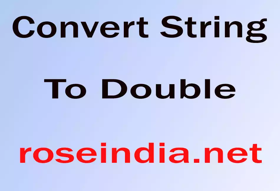 Convert String To Double